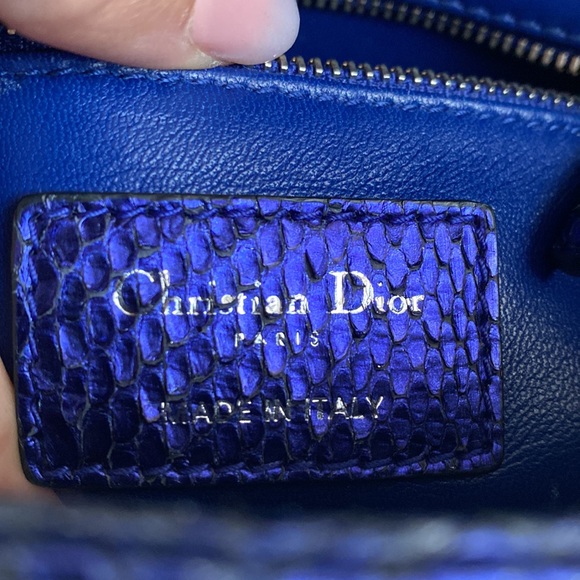 🐍 Lady Dior mini blue/purple exotic python bag - Picture 11 of 15